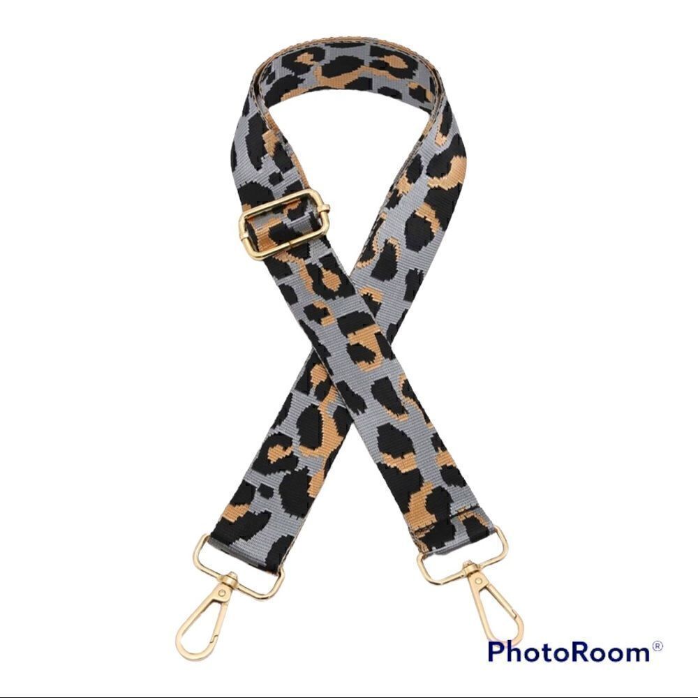 Colorblock Stripe & Leopard Pattern Bag Straps Bundle Of 2